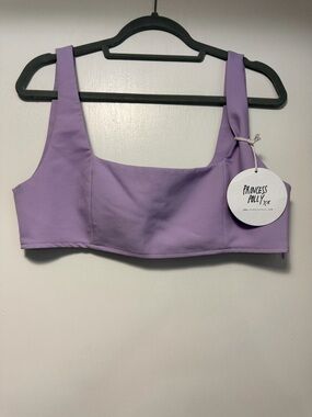 Princess Polly Lavender Square-Neck Crop Top BNWT Size 10